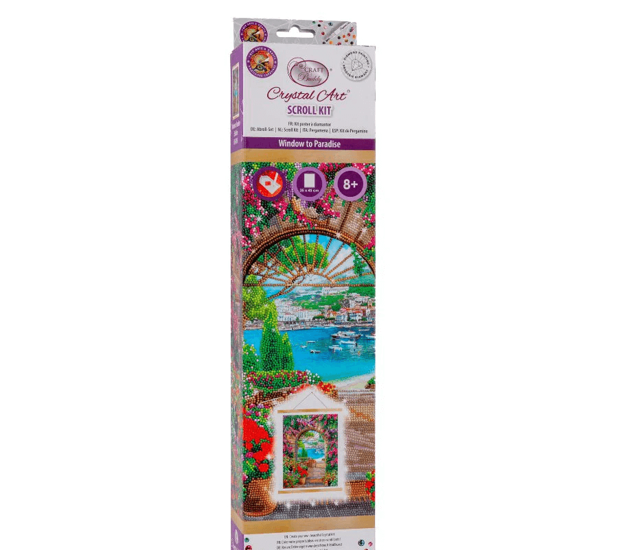Window to Paradise Crystal Art Scroll kit packaging
