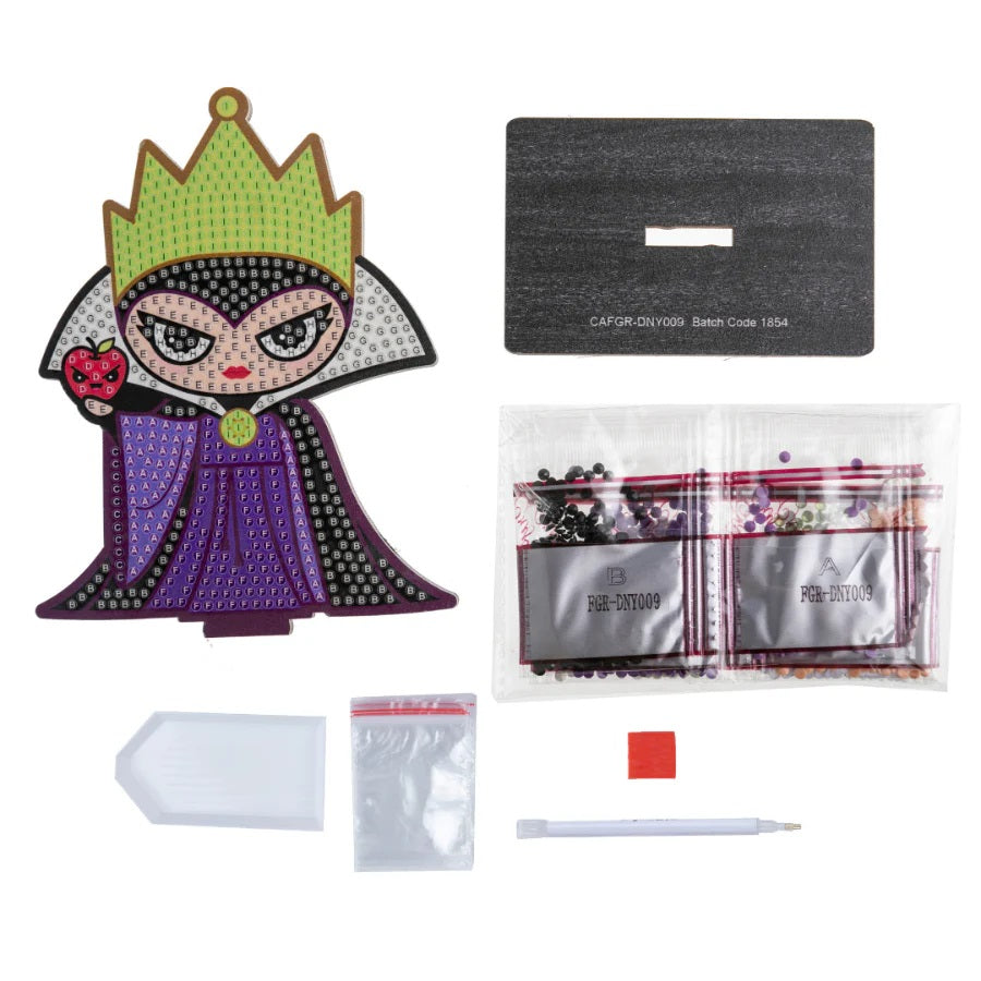 Evil Queen Crystal Art Buddy craft kit contents