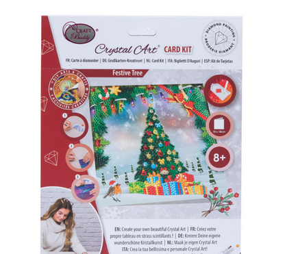 Festive Tree Crystal Art Greetings Card kit packaging