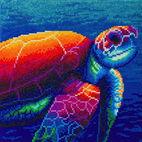 completed Craft Buddy Sea Turtle Crystal Art 30cm canvas